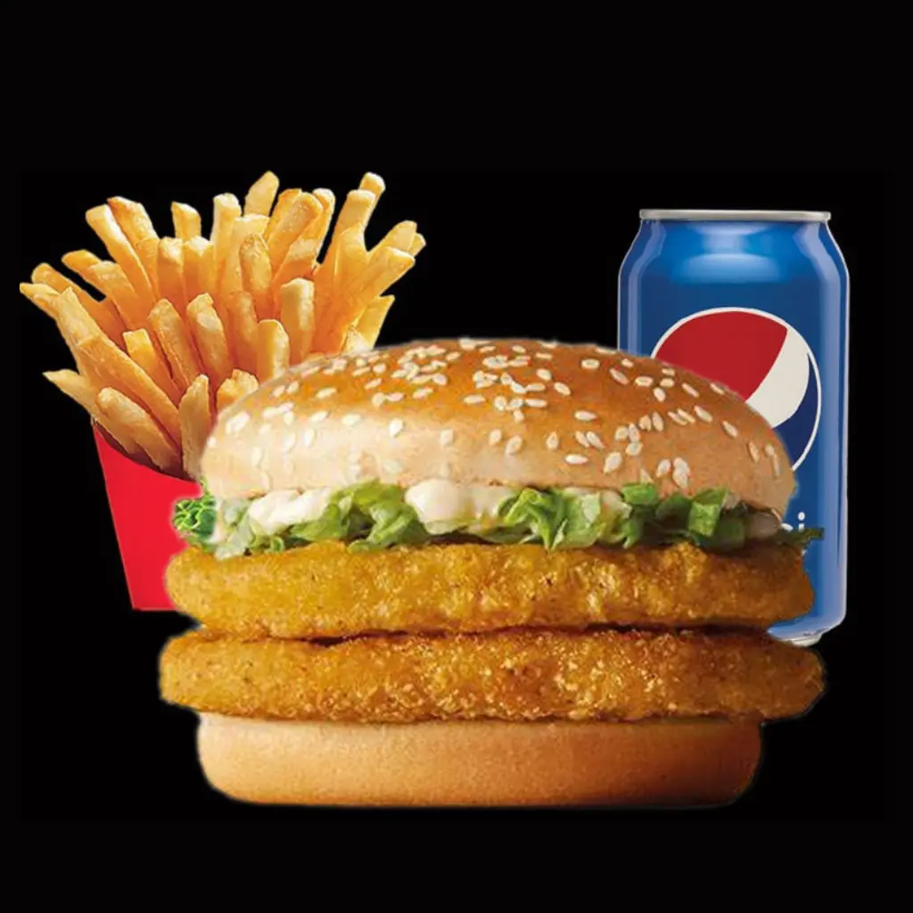 Double Chicken Burger Sandwich Meal